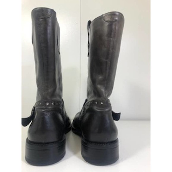 To Boot New York Leather Square Toe Moto Strap Boot Charcoal Mens US 8 main image 2